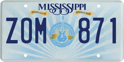 MS license plate ZOM871