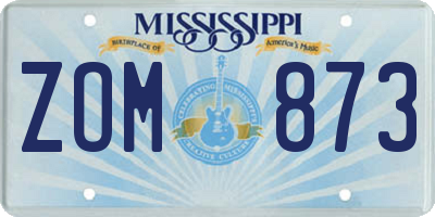 MS license plate ZOM873