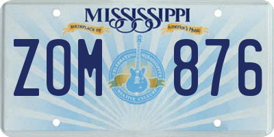 MS license plate ZOM876