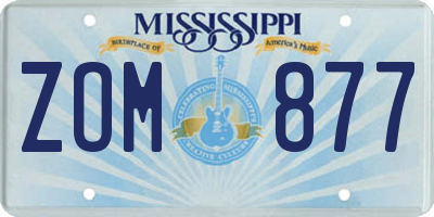 MS license plate ZOM877