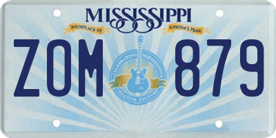 MS license plate ZOM879