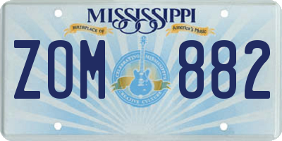 MS license plate ZOM882