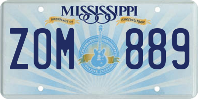 MS license plate ZOM889