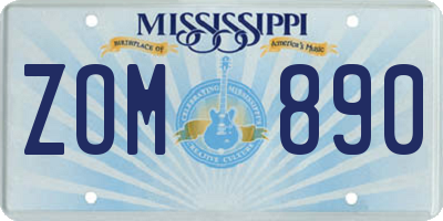 MS license plate ZOM890