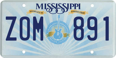 MS license plate ZOM891