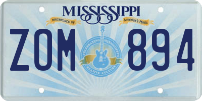 MS license plate ZOM894