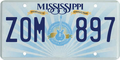 MS license plate ZOM897