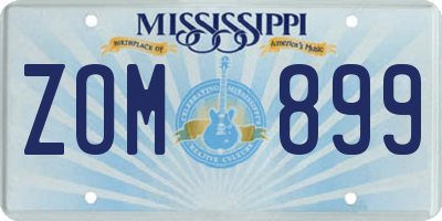 MS license plate ZOM899