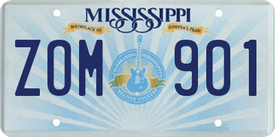 MS license plate ZOM901