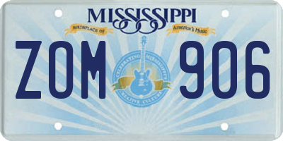 MS license plate ZOM906