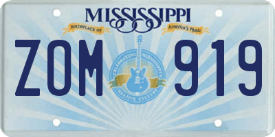 MS license plate ZOM919