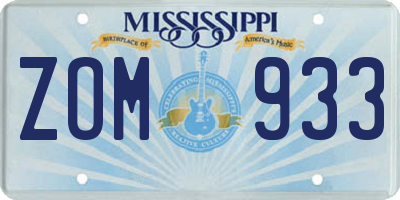 MS license plate ZOM933