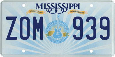MS license plate ZOM939