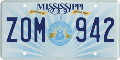 MS license plate ZOM942