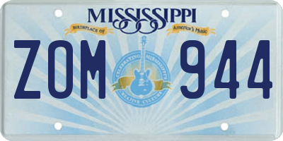MS license plate ZOM944