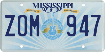 MS license plate ZOM947