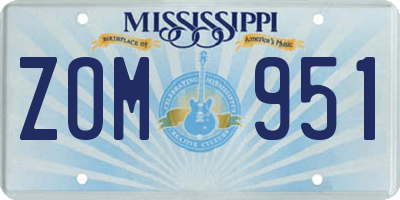 MS license plate ZOM951