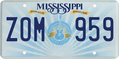 MS license plate ZOM959