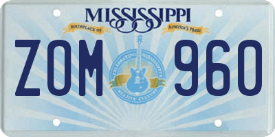 MS license plate ZOM960