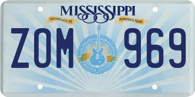 MS license plate ZOM969
