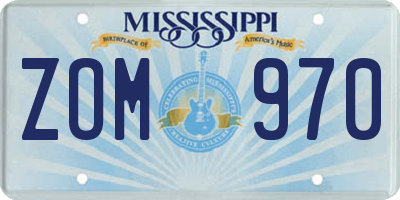 MS license plate ZOM970