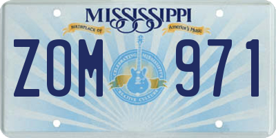 MS license plate ZOM971