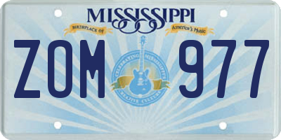 MS license plate ZOM977
