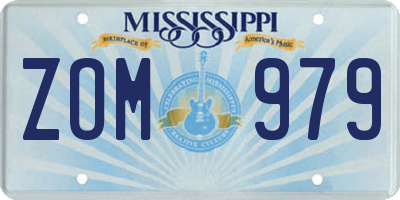 MS license plate ZOM979