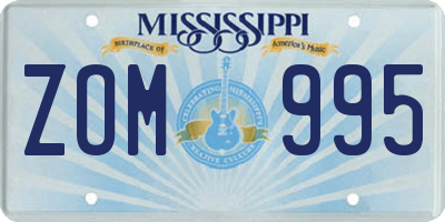 MS license plate ZOM995