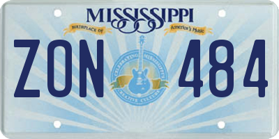 MS license plate ZON484