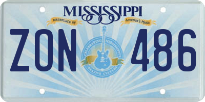 MS license plate ZON486