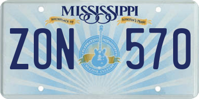 MS license plate ZON570