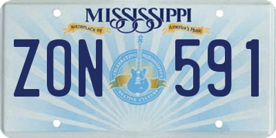 MS license plate ZON591