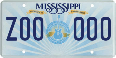MS license plate ZOO000