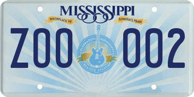 MS license plate ZOO002