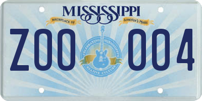 MS license plate ZOO004