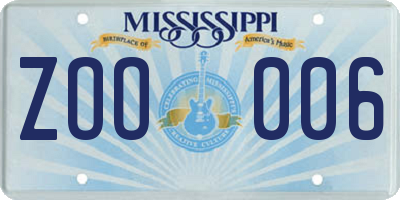 MS license plate ZOO006