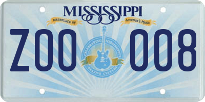 MS license plate ZOO008