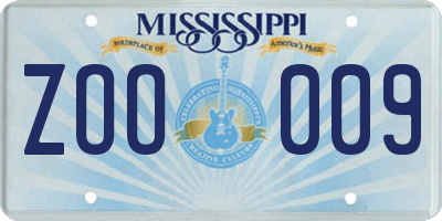 MS license plate ZOO009