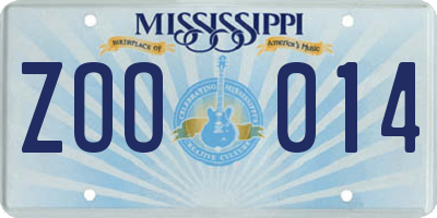 MS license plate ZOO014