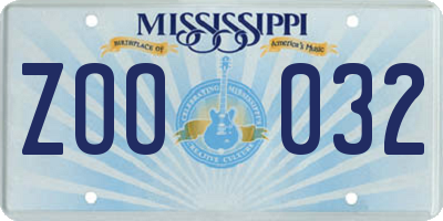 MS license plate ZOO032