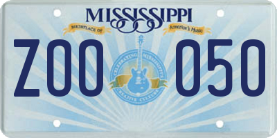 MS license plate ZOO050