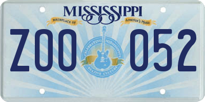 MS license plate ZOO052