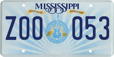 MS license plate ZOO053