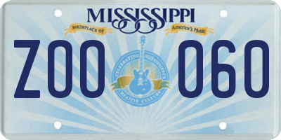 MS license plate ZOO060