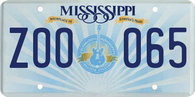 MS license plate ZOO065