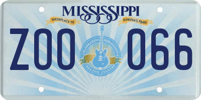 MS license plate ZOO066