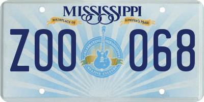 MS license plate ZOO068