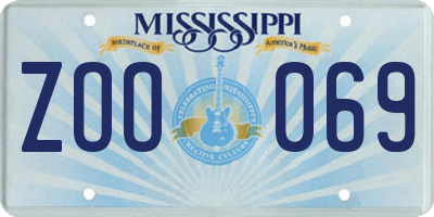 MS license plate ZOO069