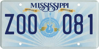 MS license plate ZOO081